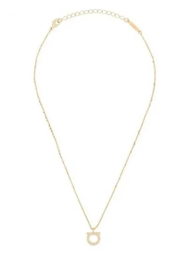 Gancini Crystals Necklace Gold - SALVATORE FERRAGAMO - BALAAN 2