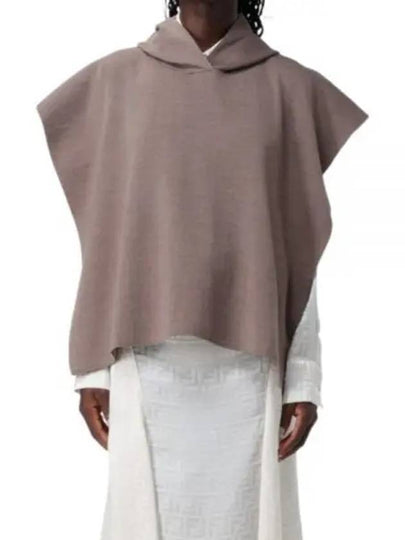 Wool Poncho Dove Grey - FENDI - BALAAN 2