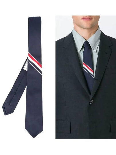 Grosgrain Stripe Classic Tie Navy - THOM BROWNE - BALAAN 2