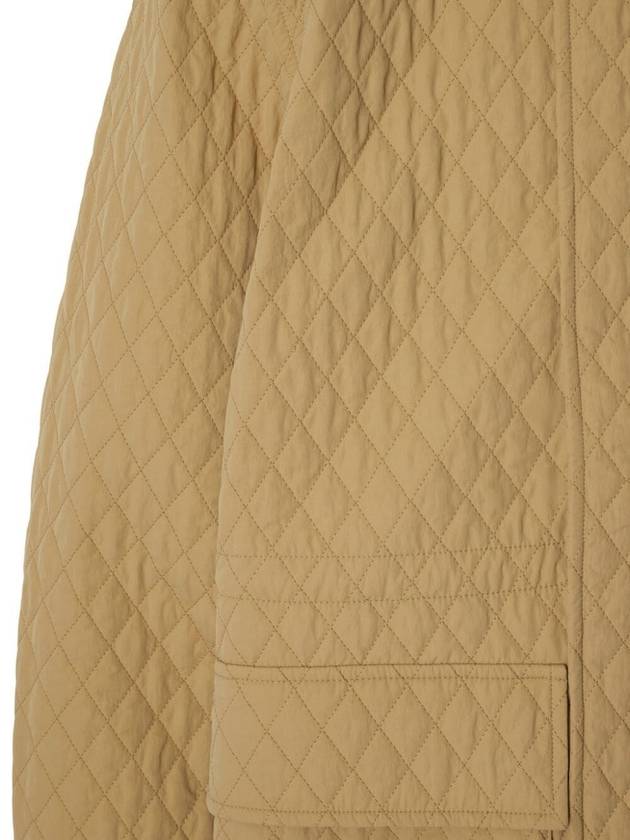 Check Hooded Quilted Jacket Beige - BURBERRY - BALAAN 5