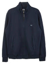 Logo Cotton High Neck Zip-Up Jacket Navy - CP COMPANY - BALAAN 11