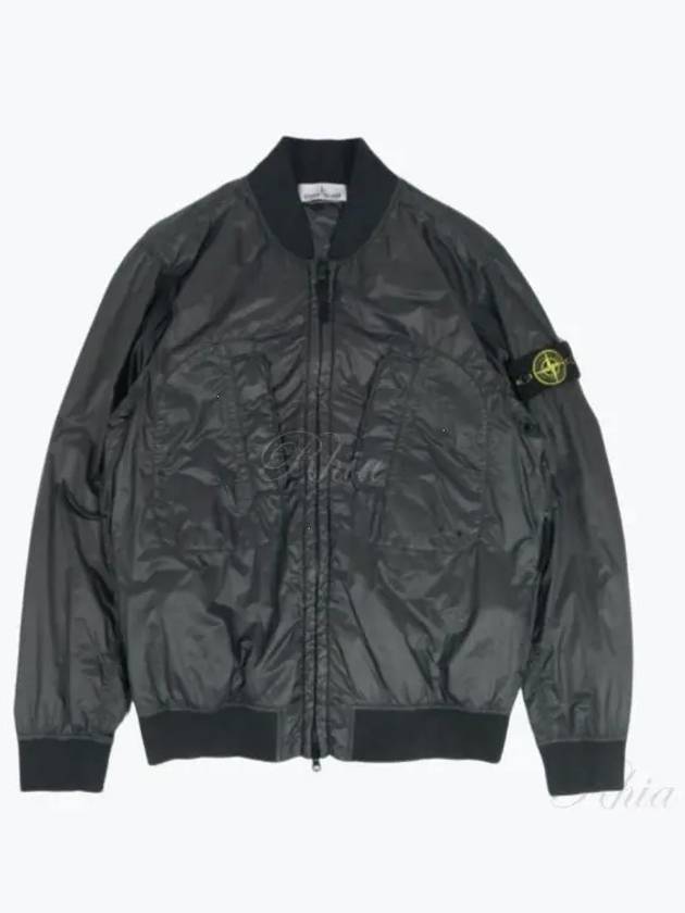 Logo Patch Bomber Jacket Black - STONE ISLAND - BALAAN 2