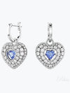 Idyllia Heart Drop Earrings Blue Silver - SWAROVSKI - BALAAN 2