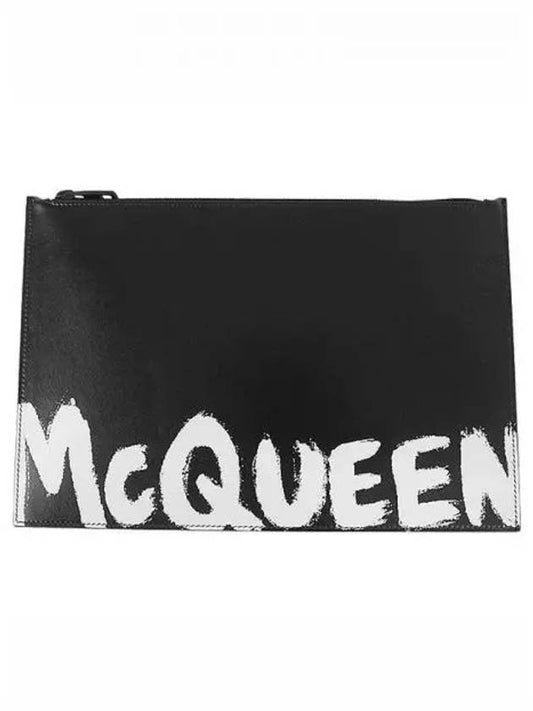 Graffiti Logo Clutch Bag Black - ALEXANDER MCQUEEN - BALAAN 2