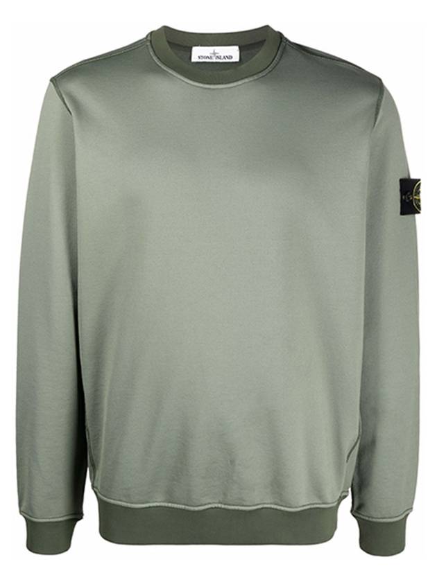 Men's Wappen Patch Round Cotton Nylon Fleece Sweatshirt Khaki - STONE ISLAND - BALAAN 1