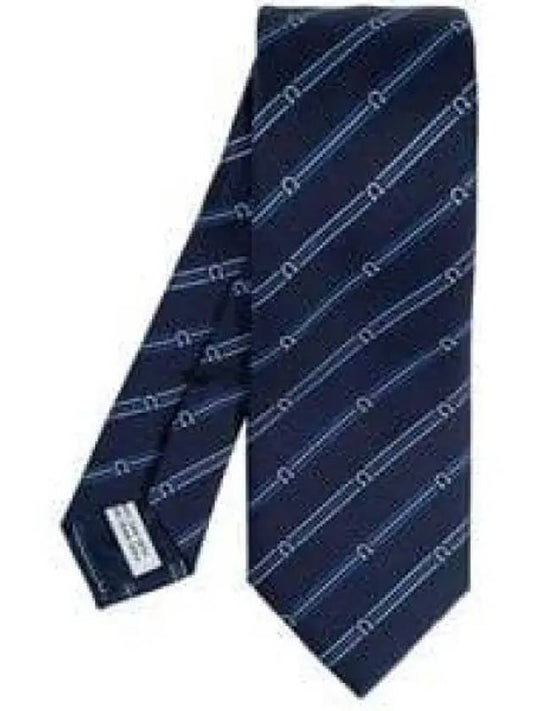 Gancini Print Silk Tie Navy - SALVATORE FERRAGAMO - BALAAN 2