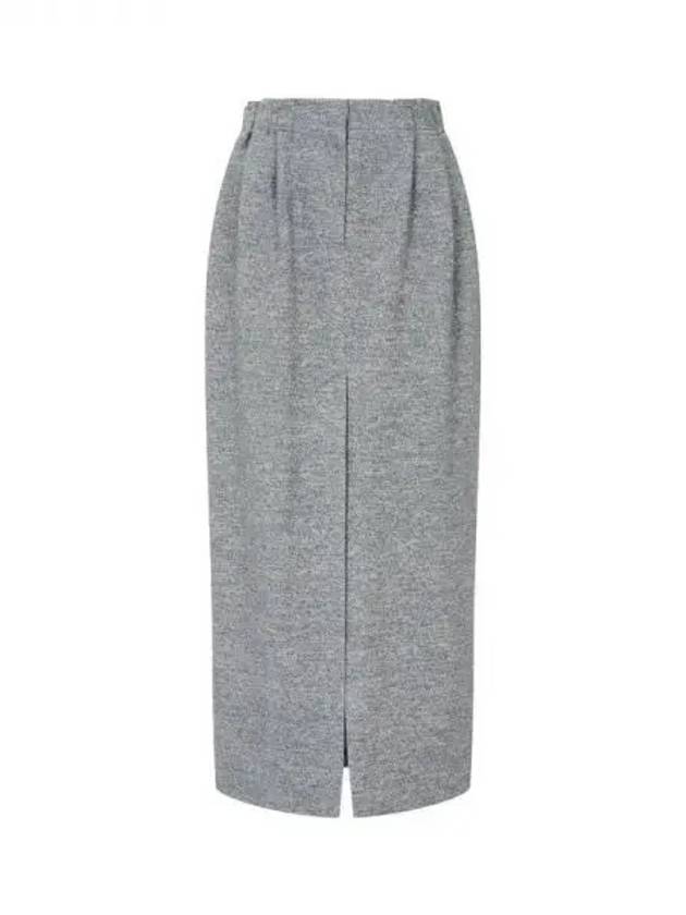 Women s Pleated Slit Skirt Melange Gray 271865 - EMPORIO ARMANI - BALAAN 1