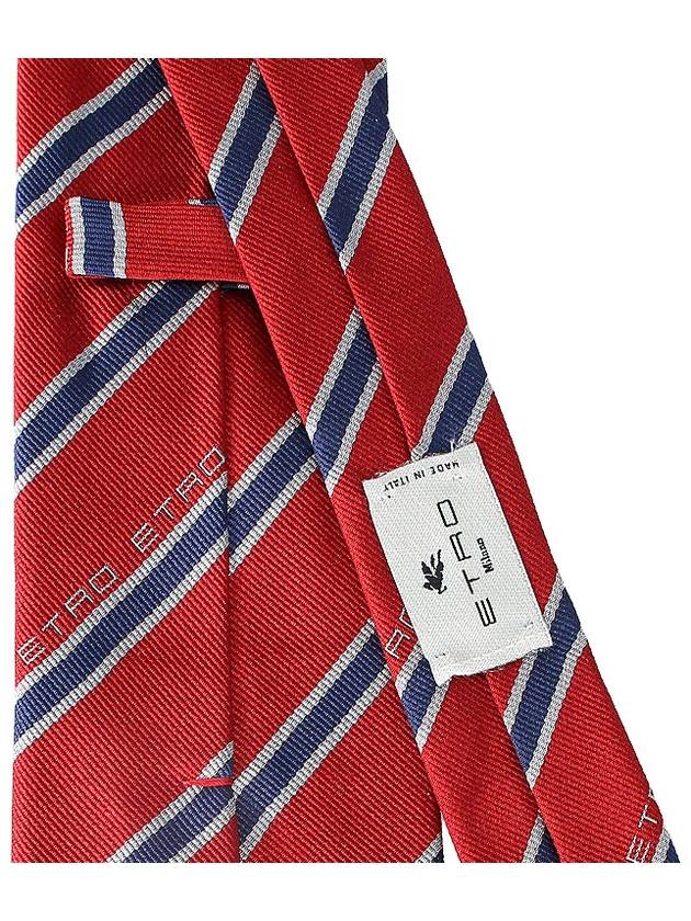 logo print striped silk tie 120269634 - ETRO - BALAAN 6