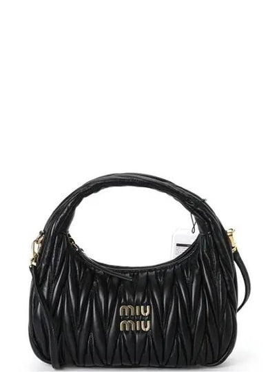 Wander Materasse Nappa Leather Mini Hobo Tote Bag Black - MIU MIU - BALAAN 2