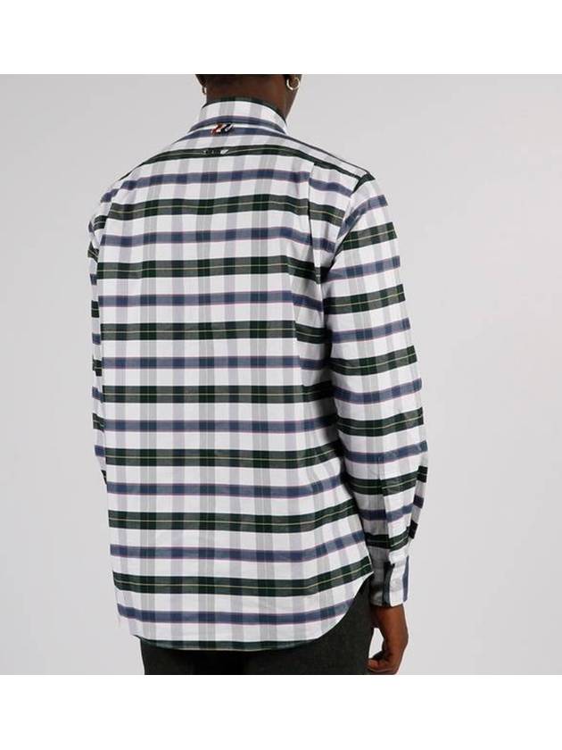 Oxford Tartan Check Cotton Long Sleeve Shirt - THOM BROWNE - BALAAN 5