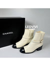 CC logo twotone buckle leather white ankle boots short boots 365 G38067 - CHANEL - BALAAN 5