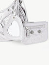 Metallic Le Cagol XS Lambskin Shoulder Bag Silver - BALENCIAGA - BALAAN 8