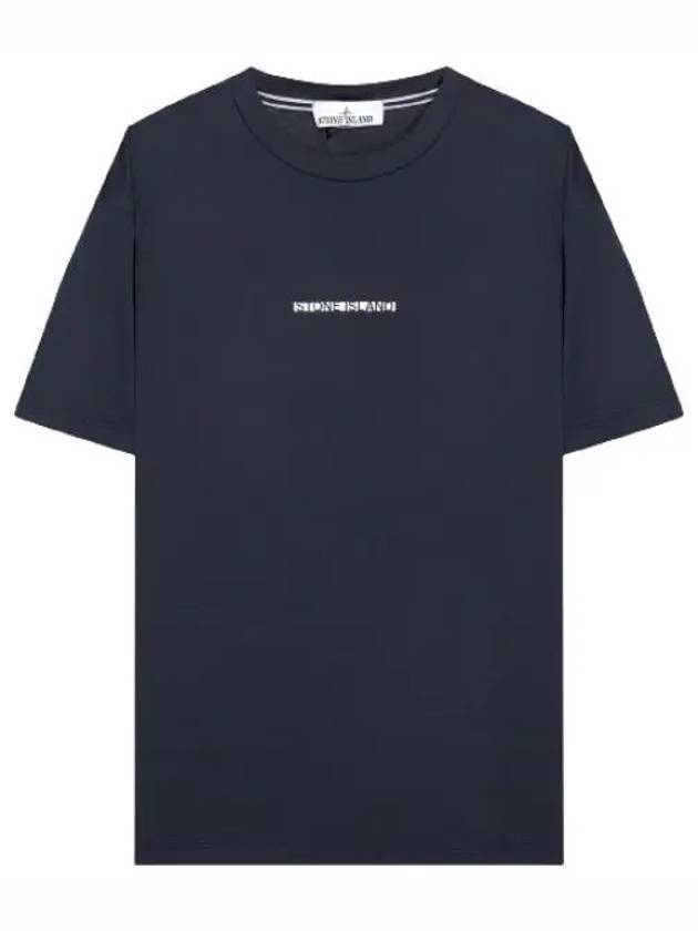 Micro Graphics One Print Short Sleeve T Shirt Navy - STONE ISLAND - BALAAN 2