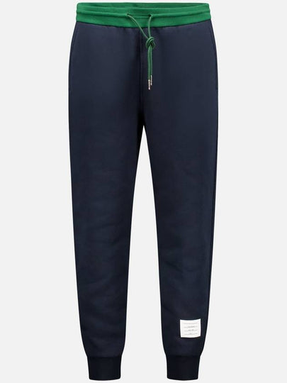 Colour Block Cotton Track Pants Navy - THOM BROWNE - BALAAN 2