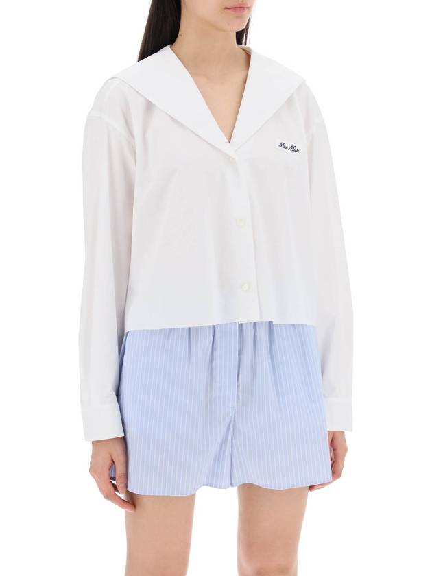 Poplin Shirt White - MIU MIU - BALAAN 3