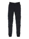 Garment Dyed Old Effect Stretch Broken Twill Cotton Cargo Pants Navy - STONE ISLAND - BALAAN 2