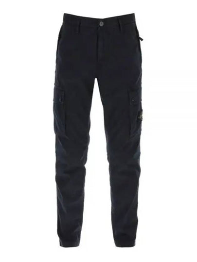 Garment Dyed Old Effect Stretch Broken Twill Cotton Cargo Pants Navy - STONE ISLAND - BALAAN 2