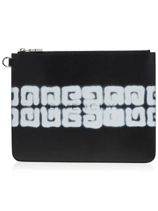 Cheeto Tag Effect 4G Leather Clutch Bag Black - GIVENCHY - BALAAN.