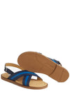 Crossover Strap Leather Sandals Black Blue - BALLY - BALAAN 4