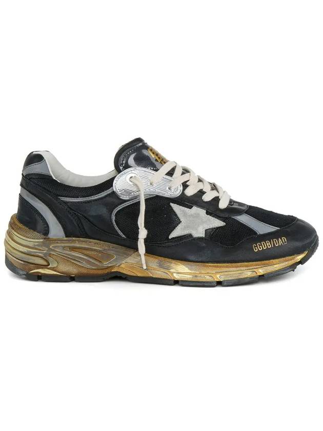 Dad-Star Mesh Nappa Leather Low Top Sneakers Black Ice Grey - GOLDEN GOOSE - BALAAN 3