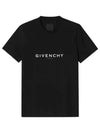 Men's Reverse Logo Round Slim Short Sleeve T-Shirt Black - GIVENCHY - BALAAN 6