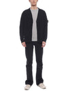 Wappen Patch V-Neck Cardigan Black - STONE ISLAND - BALAAN 4