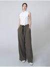 AU41PT09 Pleated wide pants_khaki - ATHPLATFORM - BALAAN 5