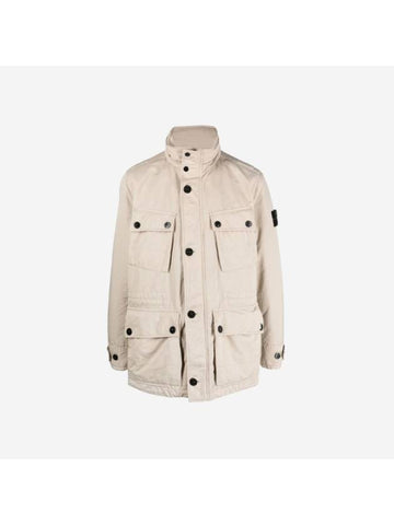 Men's Logo Patch Jacket Beige - STONE ISLAND - BALAAN 1