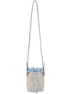 Mon Tresor FF Logo Raffia Small Bucket Bag Blue - FENDI - BALAAN 4