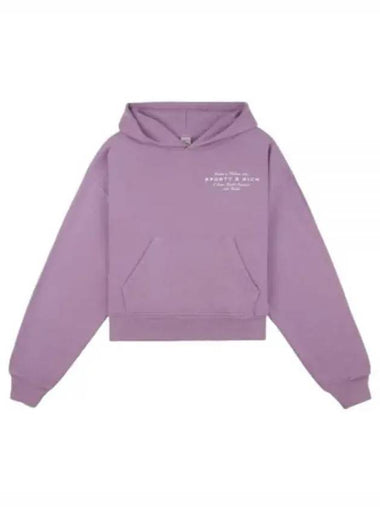 24 Health Initiative Cropped Hoodie Soft LavenderWhite WS070S410HS - SPORTY & RICH - BALAAN 1