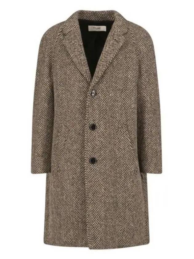 Men s Membrane Herringbone Tweed Single Coat Fishel - CELINE - BALAAN 2