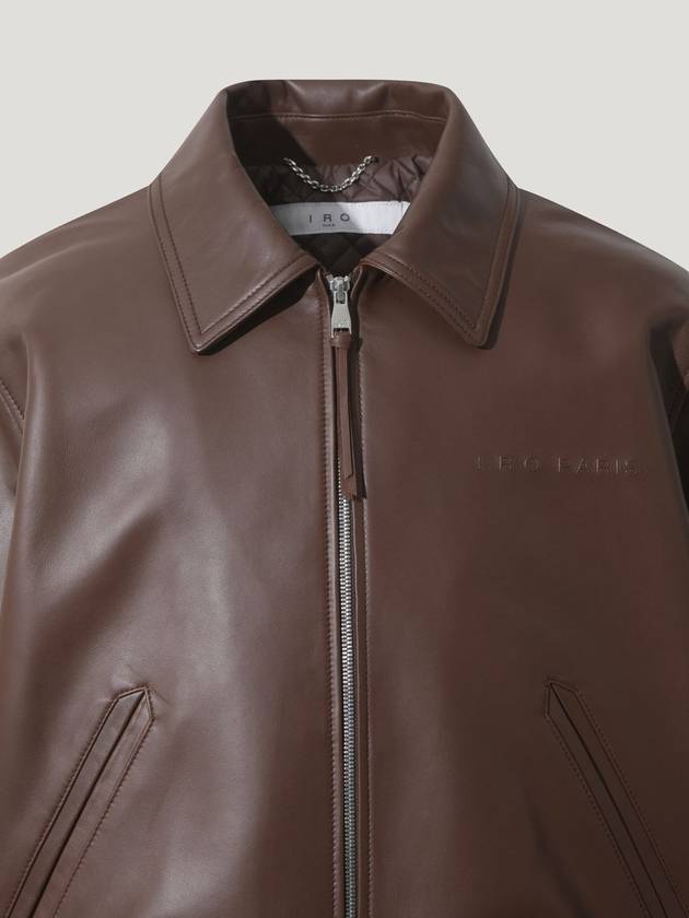 BRICK PREMIUM LEATHER BOMBER JACKET - IRO - BALAAN 3