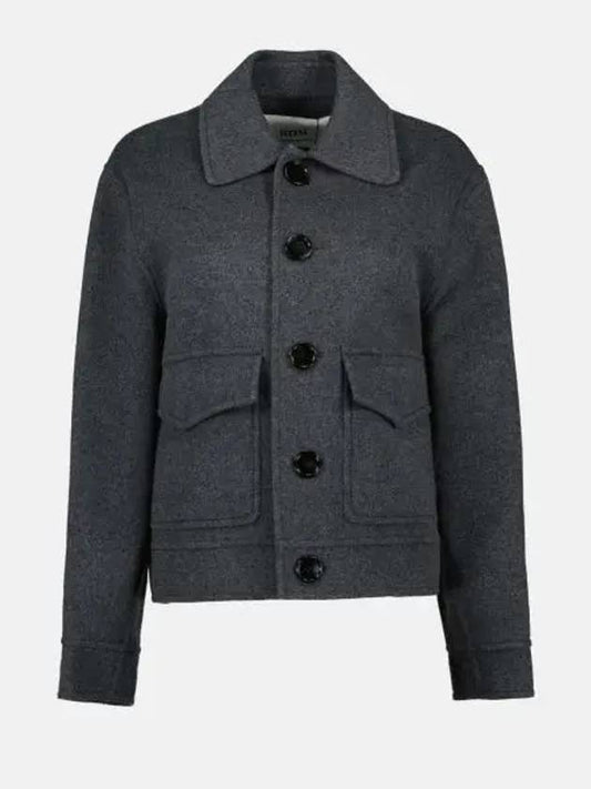 Flap Pocket Wool Cashmere Jacket Grey - AMI - BALAAN 2