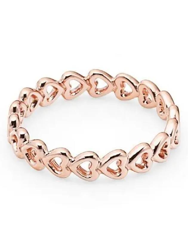 Linked Love Heart Ring Rose Gold - PANDORA - BALAAN 2