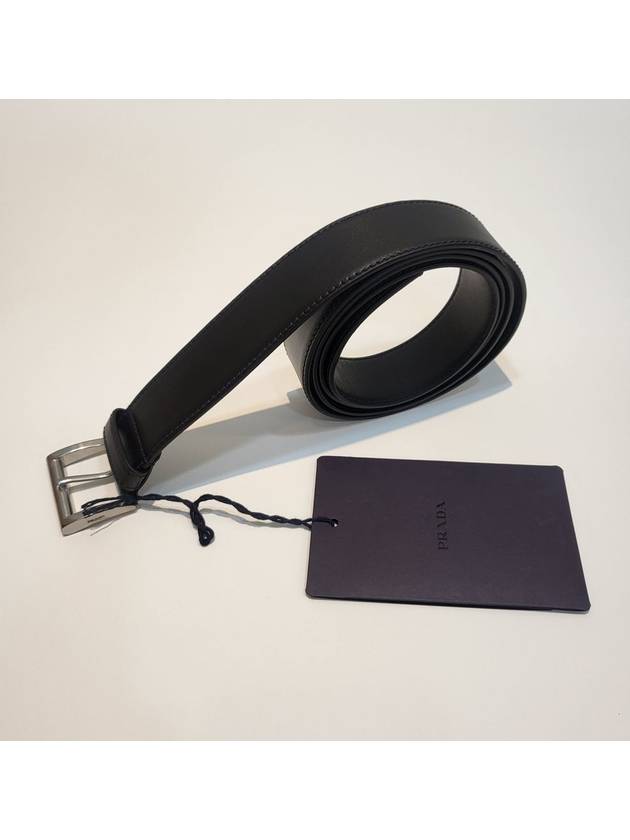 Leather Belt Black Black - PRADA - BALAAN 6