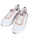 Logo Patch Leather Low Top Sneakers Beige White - BRUNELLO CUCINELLI - BALAAN 2