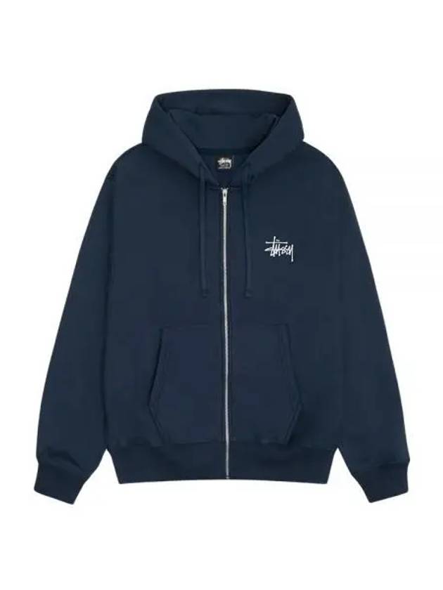 Basic hooded zip up navy 2024 - STUSSY - BALAAN 1