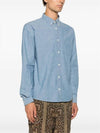 Chemise Edouard Logo Washing Denim Long Sleeve Shirt Blue - A.P.C. - BALAAN 4