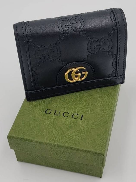 GG Matelasse Case Leather Card Wallet Black - GUCCI - BALAAN 2