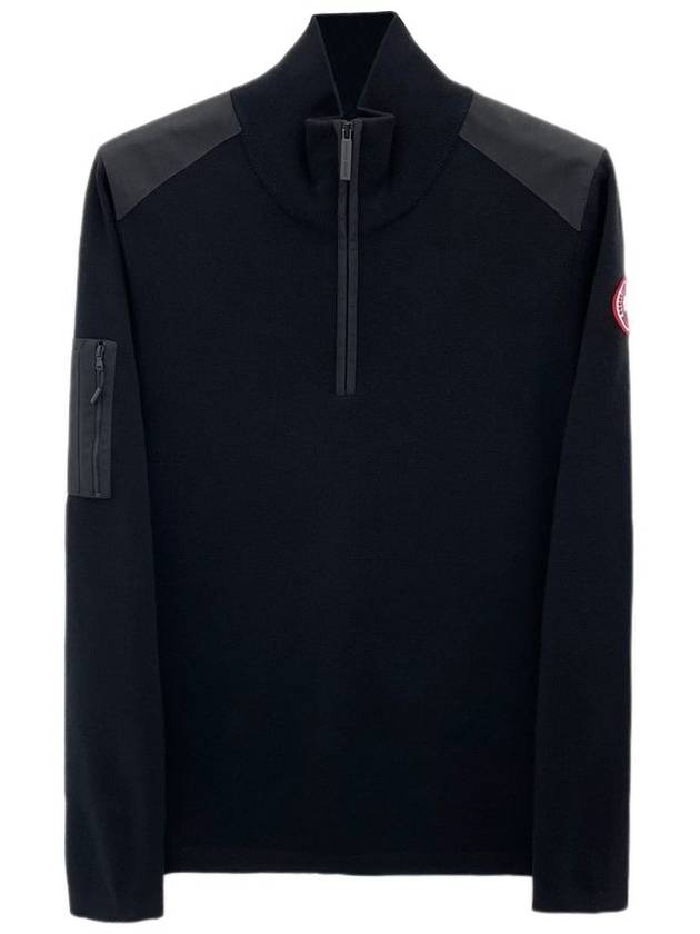 Men's Stormont Half Zip-Up Knit Top Black - CANADA GOOSE - BALAAN 2