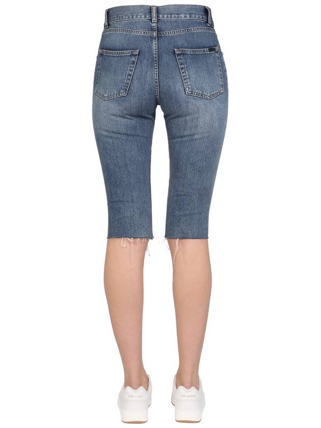 Women's Denim Bermuda Shorts - SAINT LAURENT - BALAAN 6