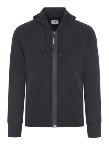 Diagonal Raised Fleece Hooded Jacket Black - CP COMPANY - BALAAN 1