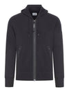 Diagonal Raised Fleece Hooded Jacket Black - CP COMPANY - BALAAN 1