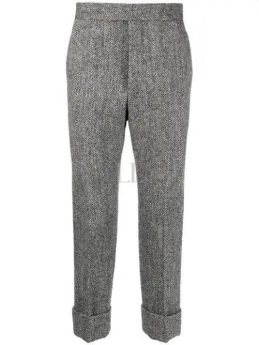 101711 Herringbone Harris Tweed Backstrap Wool Pants MTC001B 02508 980 - THOM BROWNE - BALAAN 1