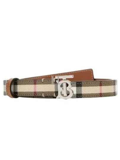 Monogram Motif Check Leather Belt Beige - BURBERRY - BALAAN 2