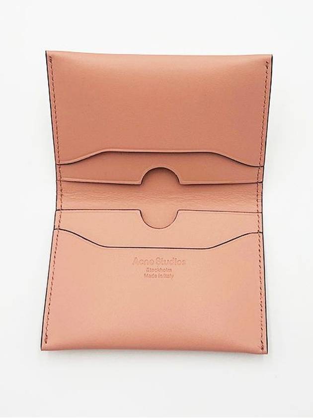 Logo Bifold Card Wallet Salmon Pink - ACNE STUDIOS - BALAAN 4