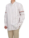 Stripe Oxford Armband Long Sleeve Shirt - THOM BROWNE - BALAAN 5