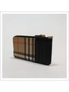 Vintage Check Leather Zipper Card Wallet Beige - BURBERRY - BALAAN 6