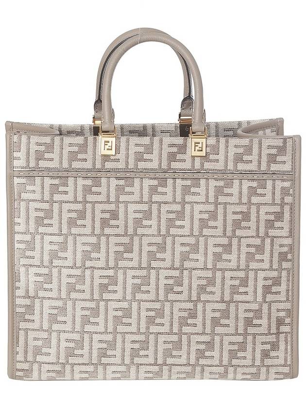 Sunshine FF Motif Tapestry Medium Shopper Tote Bag Dove Grey - FENDI - BALAAN 4