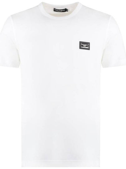 logo patch crew neck cotton short sleeve t-shirt white - DOLCE&GABBANA - BALAAN 2